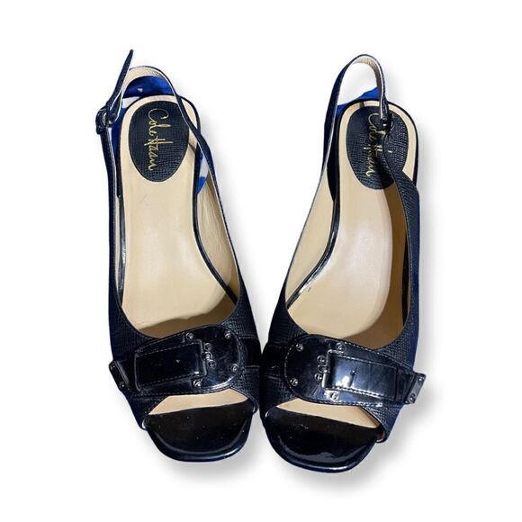 Cole Haan - Sling Back - Open Toe- Black Pumps - Picture 1 of 7